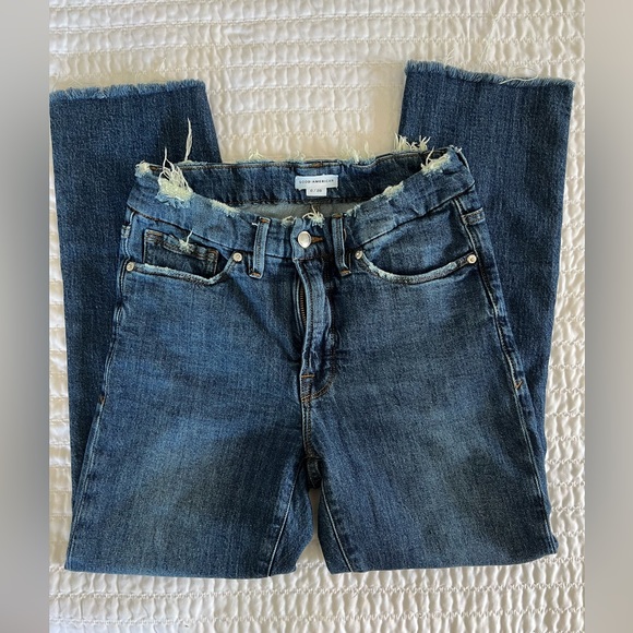 Good American Womens 28 US 6 Straight Leg Split Pocket Distressed Jeans - Picture 5 of 8